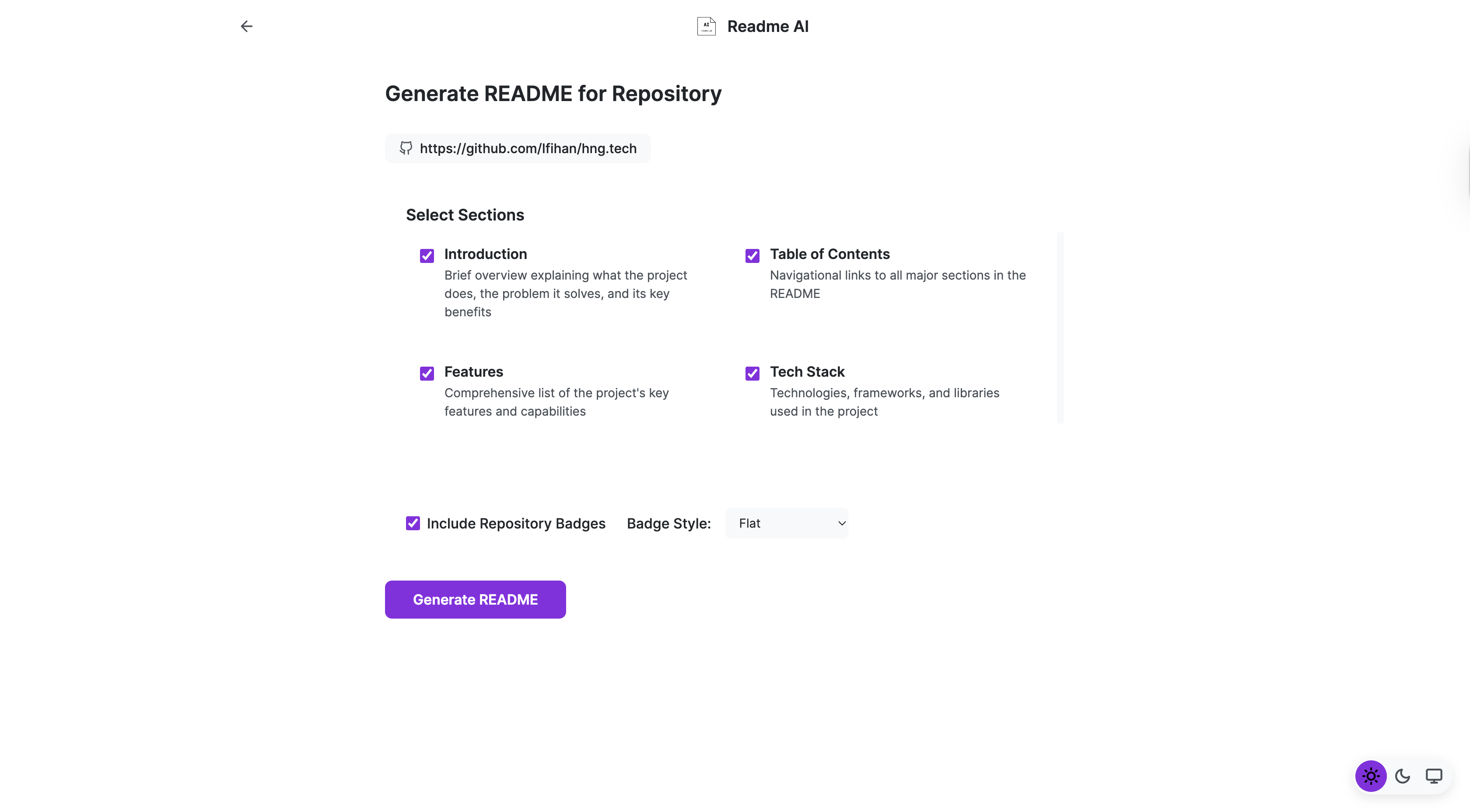 ReadmeAI Product Demo